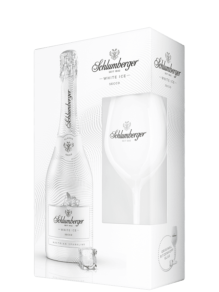 Schlumberger White Ice Secco + glas in Gift